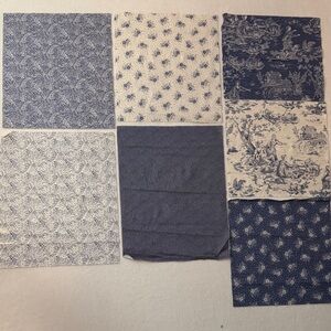 Cambridge common FreeSpirt Blue & White Patterned Fabric sample bundle oop 2003